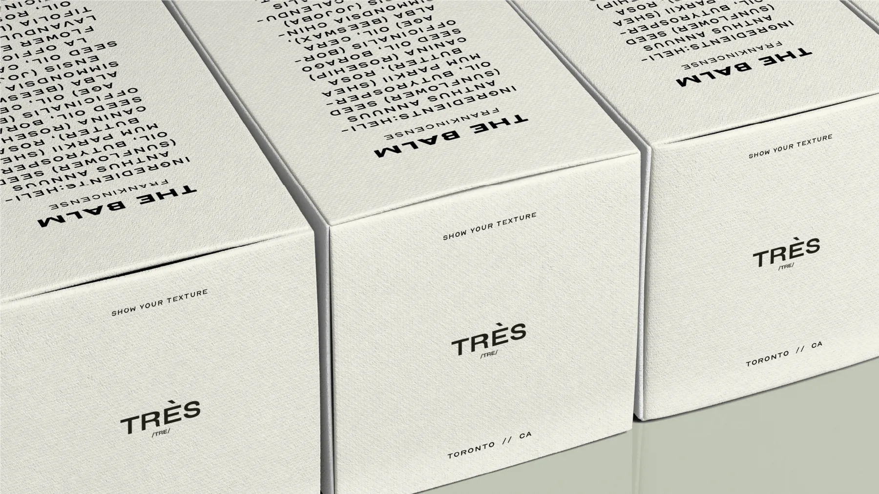 Tres — brand and packaging artwork, view 1