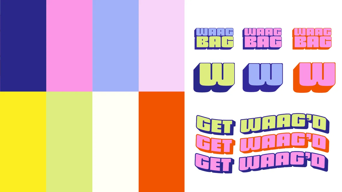 WaagBag logo variations and colour palette